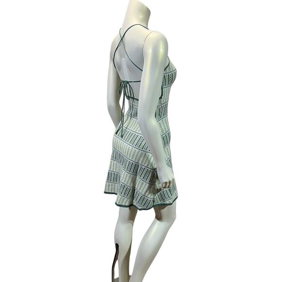 Cider Green Knit Boho Mini Dress – Size Medium - Picture 13 of 16